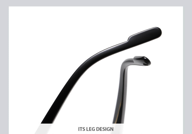 Octagon Rimless Sunglasses - Gold Frame Transparent Blue Lens