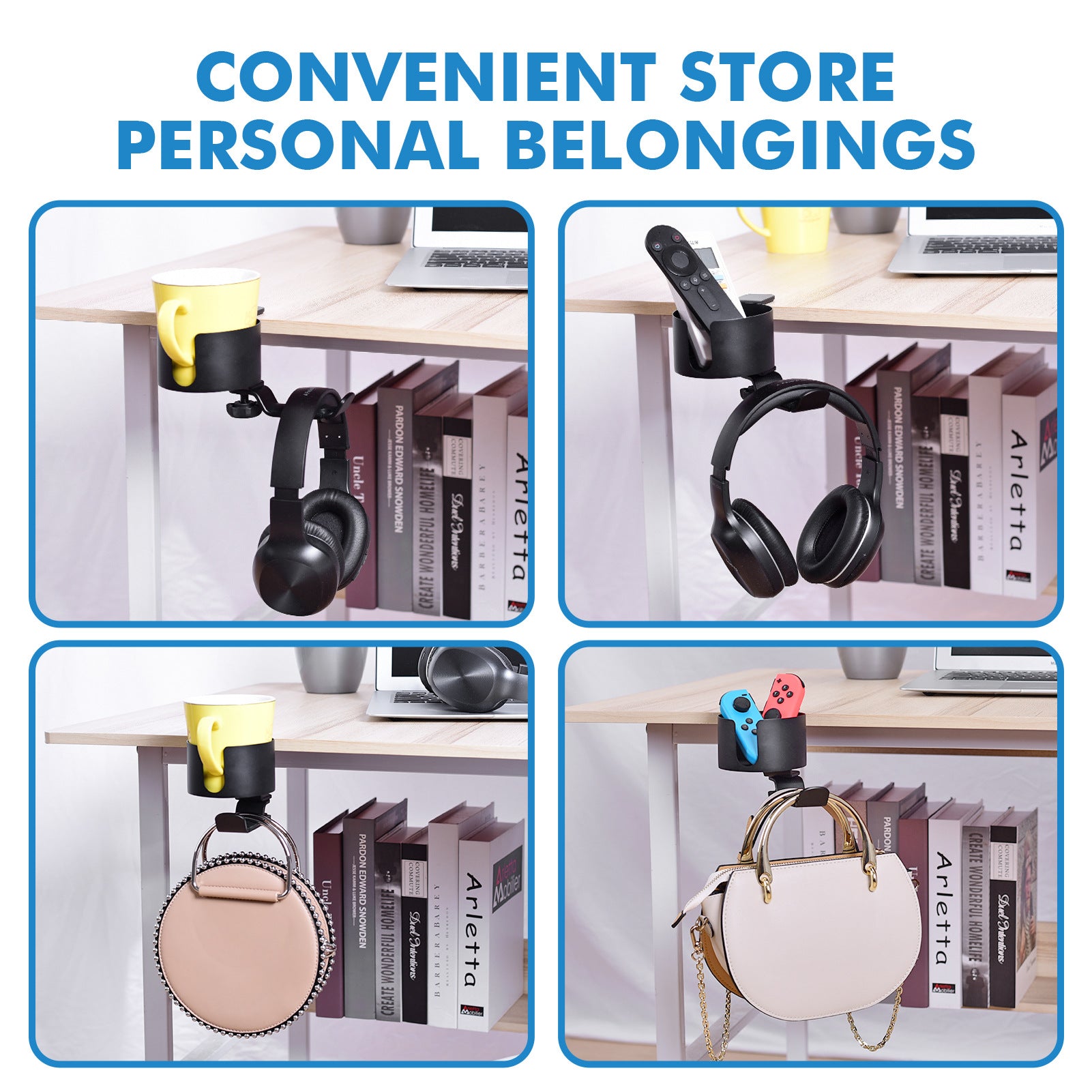 2 in 1 Desk Cup Holder with Headphone Hanger