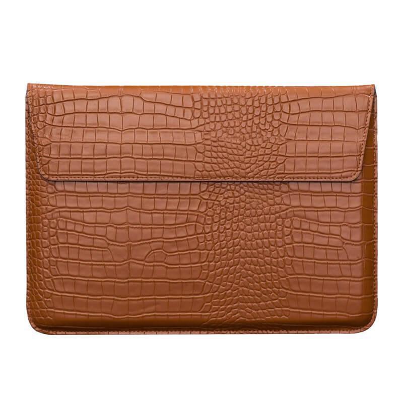 Crocodile Textured Leather Laptop Sleeve-DIVERSITY