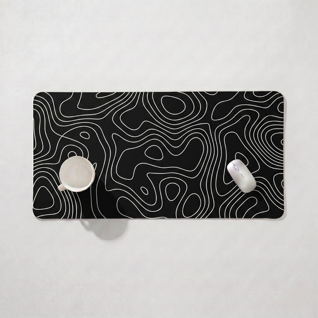 Printed Leather Desk Mat - Curvy