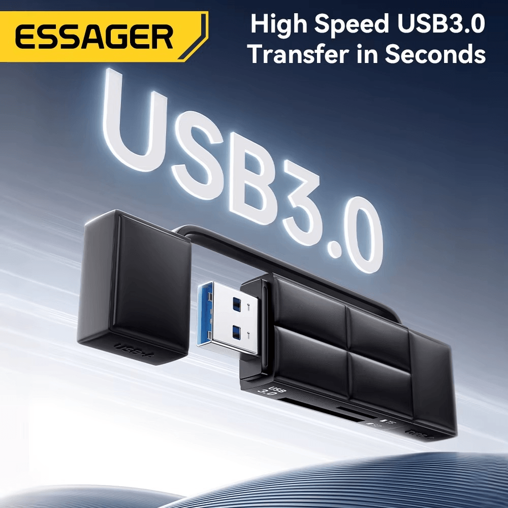 Essager 2-in-1 USB-C & USB-A 3.0 SD/TF Card Reader