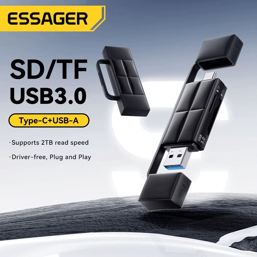 Essager 2-in-1 USB-C & USB-A 3.0 SD/TF Card Reader
