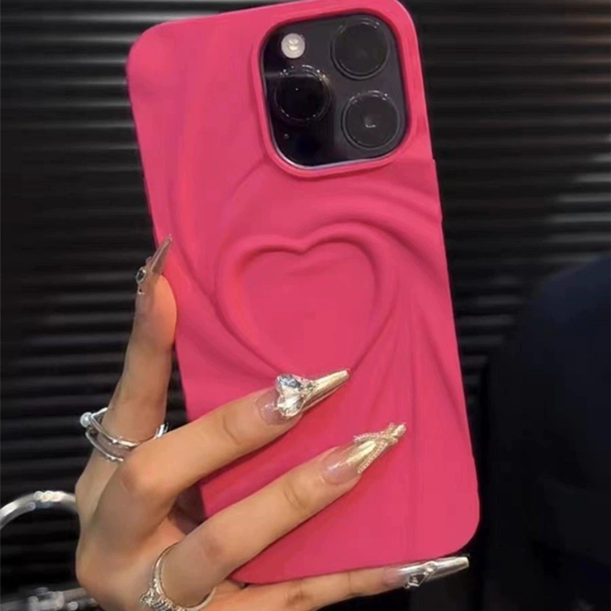 3D Heart Pattern iPhone Case