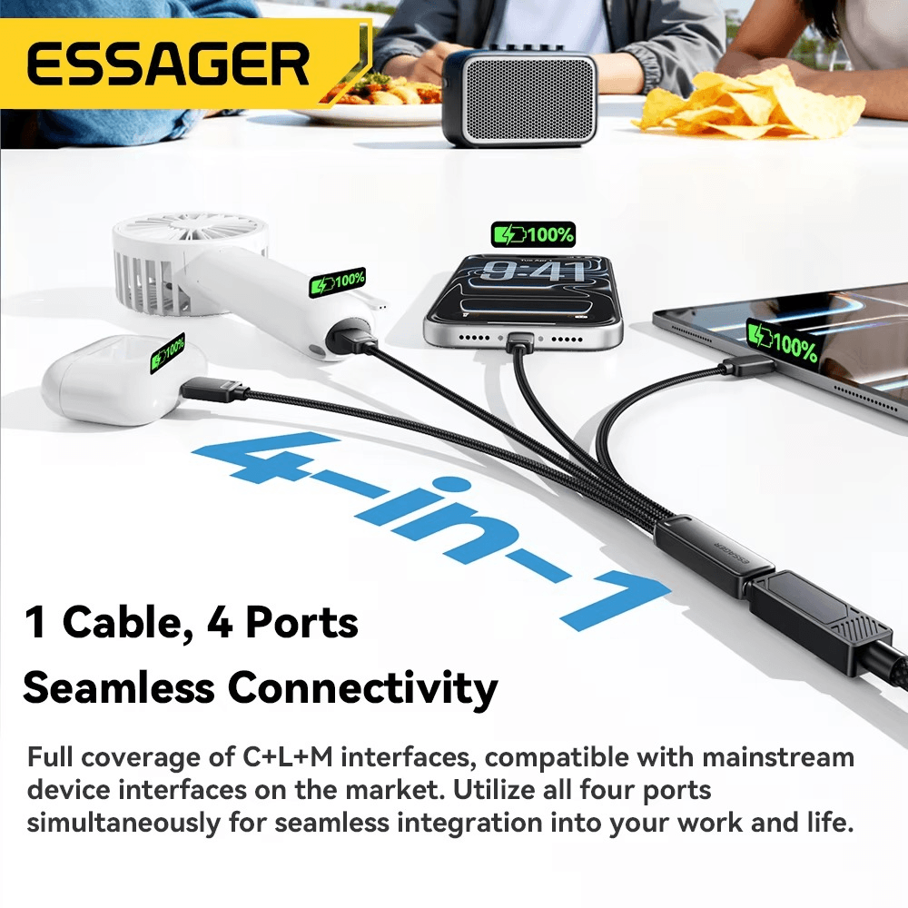 Essager 4-in-1 OTG Multi Charging Cable (USB-C, iPhone & Micro USB)