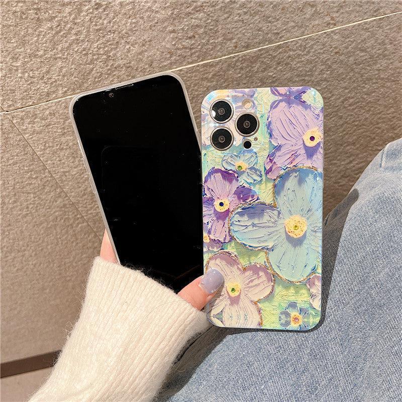 Floral Design Silicone Phone Case-DIVERSITY