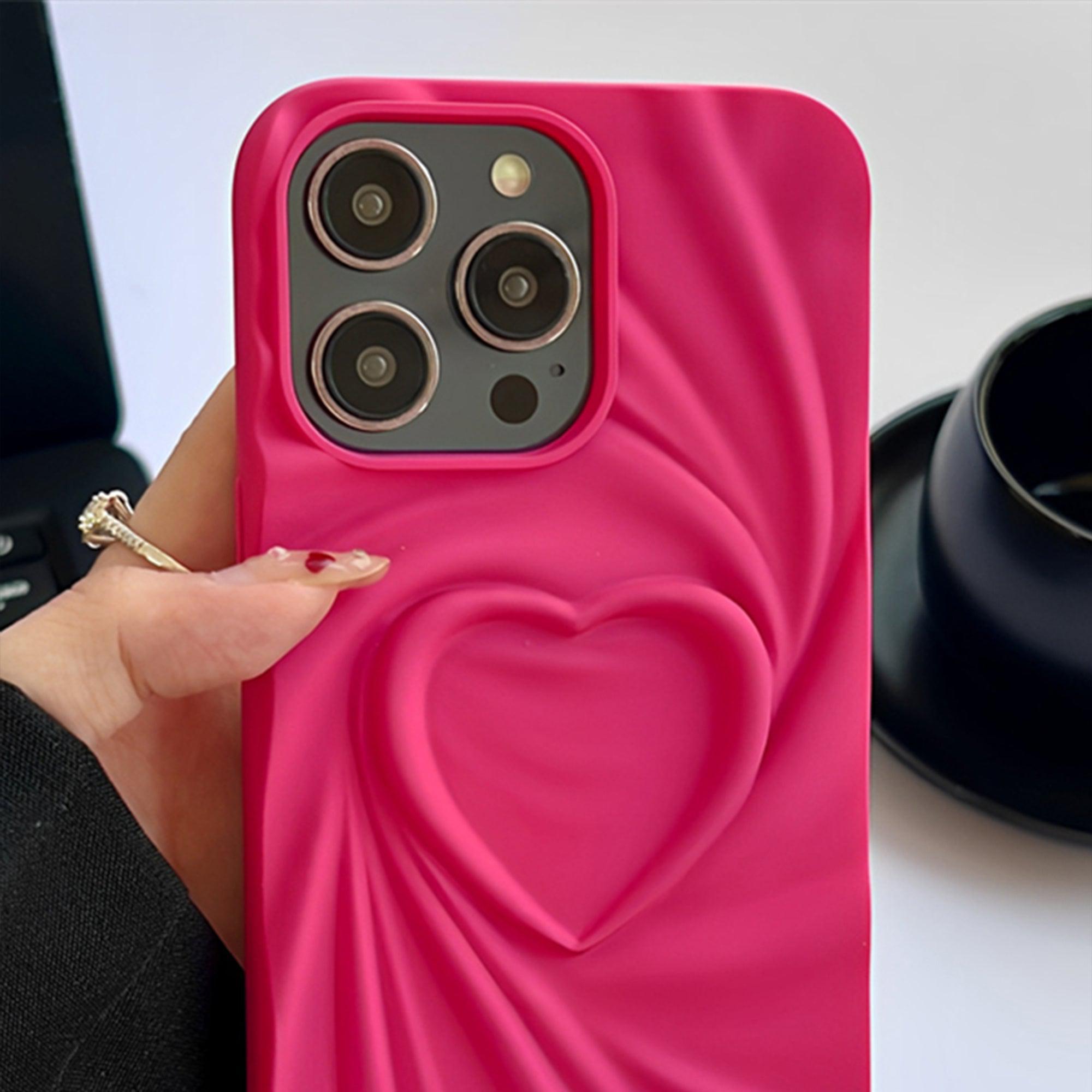3D Heart Pattern iPhone Case