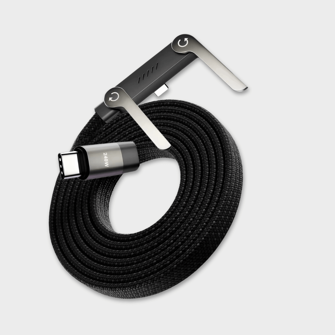 240W Type C Charging Cable with Built-in Phone Stand