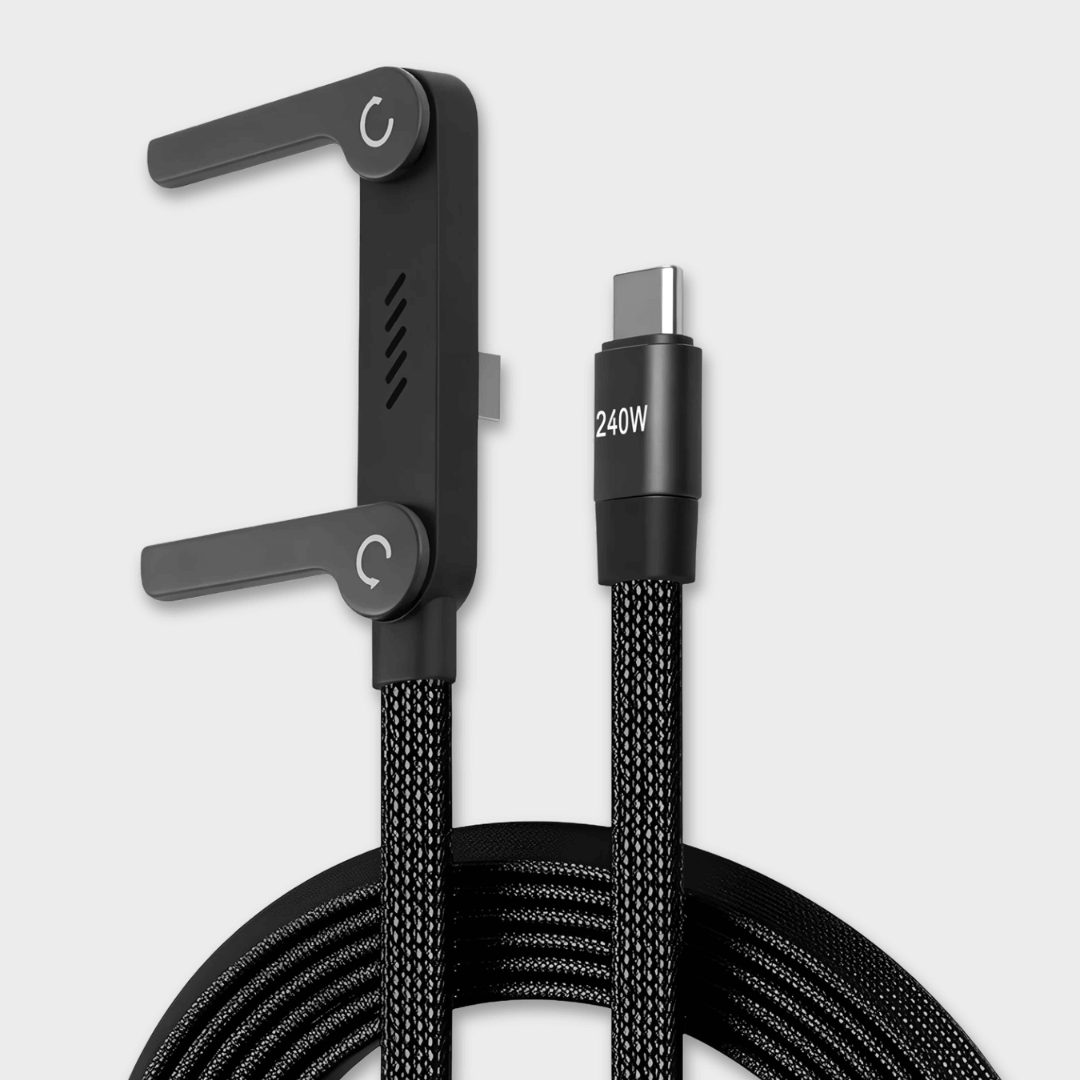 240W Type C Charging Cable with Built-in Phone Stand