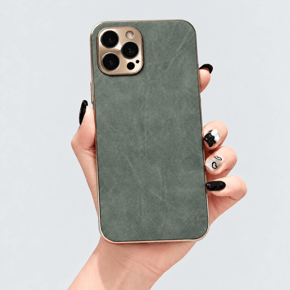 Suede Leather iPhone Case - Green