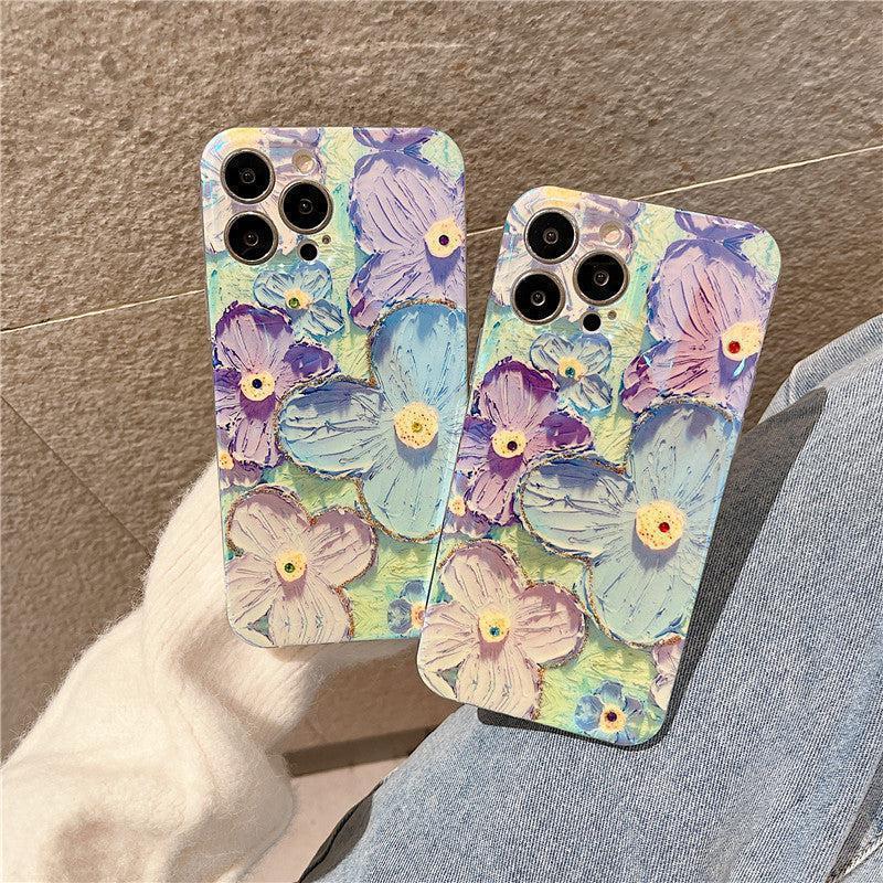 Floral Design Silicone Phone Case-DIVERSITY