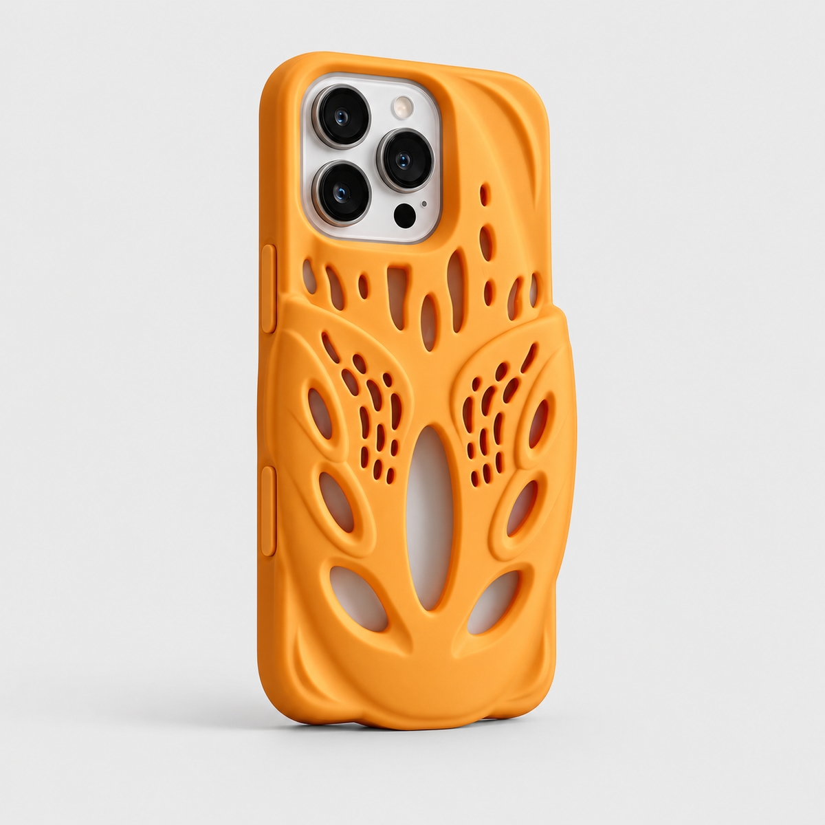 3D Hollow Silicone iPhone Case - Orange
