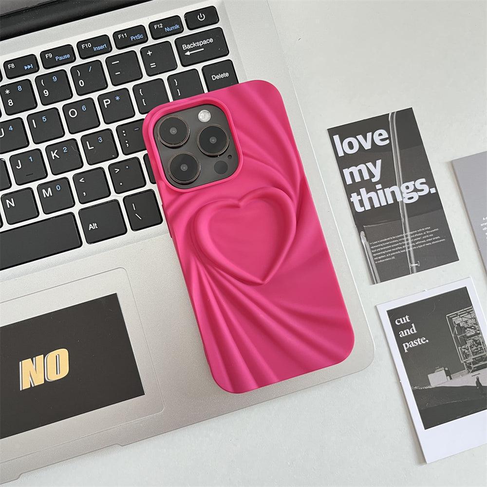3D Heart Pattern iPhone Case