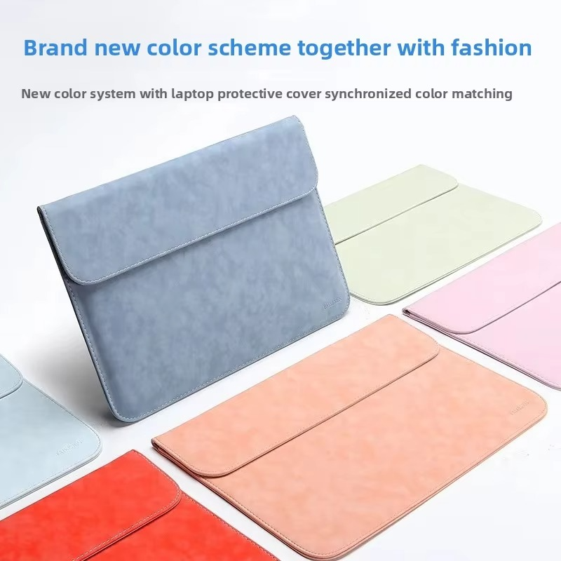 Premium Velvet Laptop Sleeve With Power Pouch - Light Grey