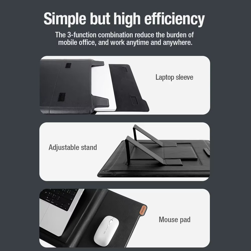 Nillkin Portable Laptop Sleeve Protector and Stand - Water Ripple Black