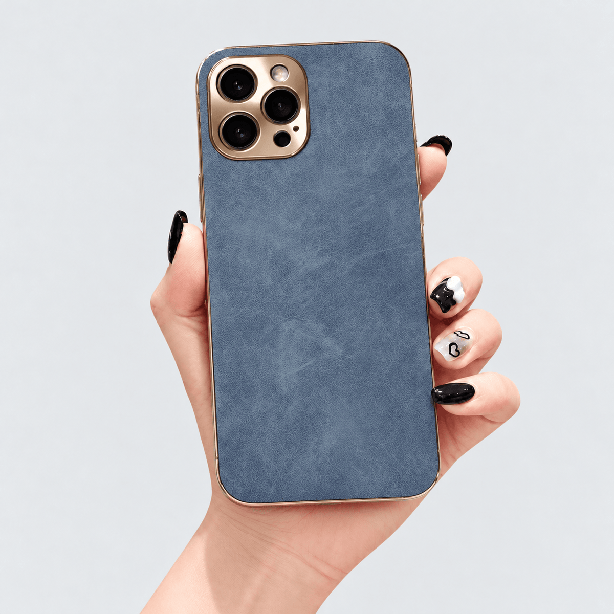Suede Leather iPhone Case - Blue
