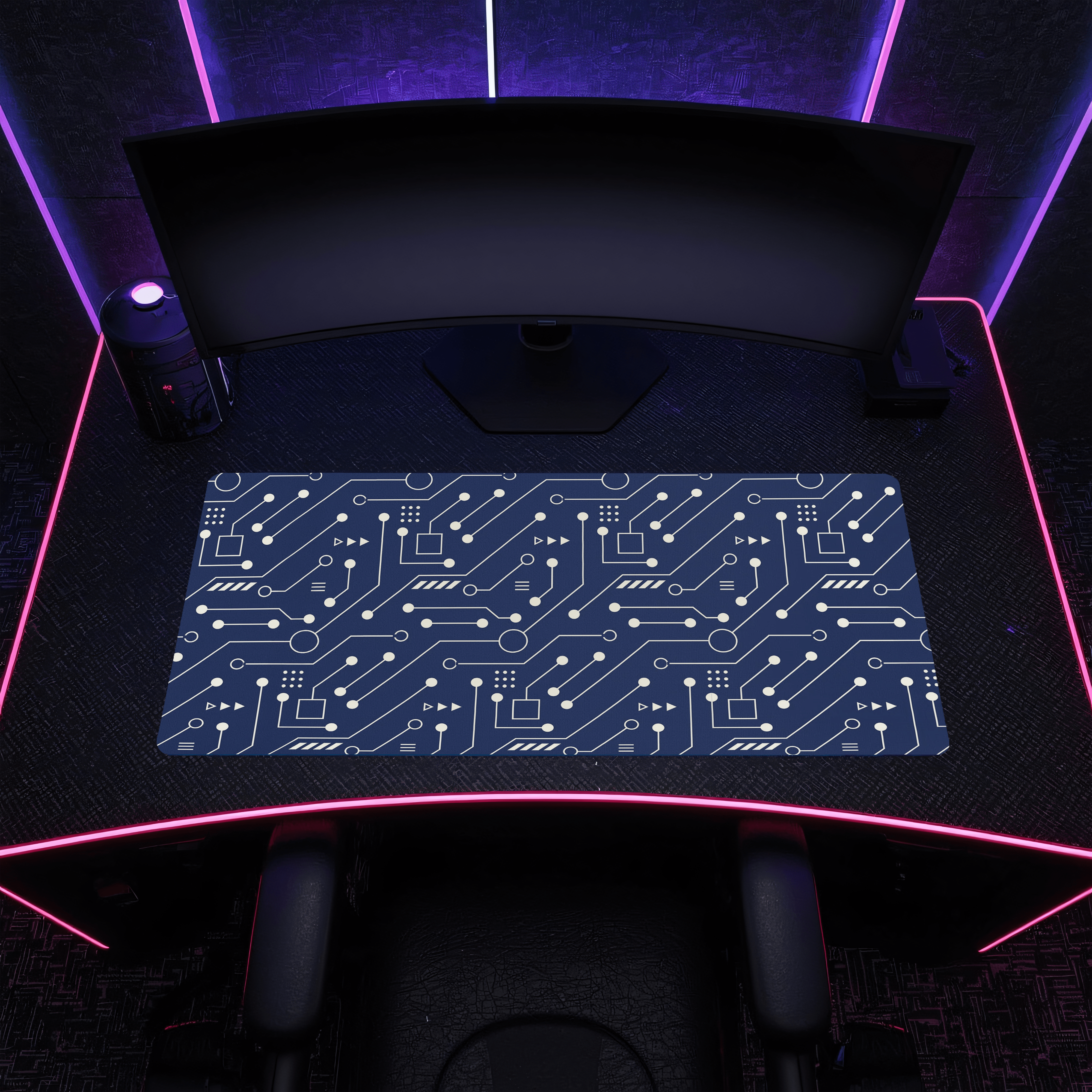 Printed Leather Desk Mat - Techno