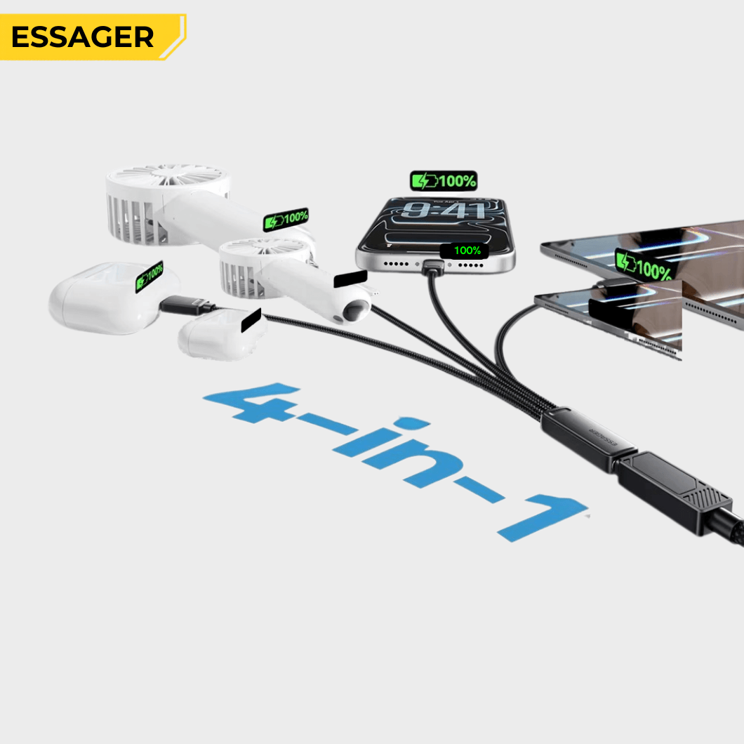 Essager 4-in-1 OTG Multi Charging Cable (USB-C, iPhone & Micro USB)