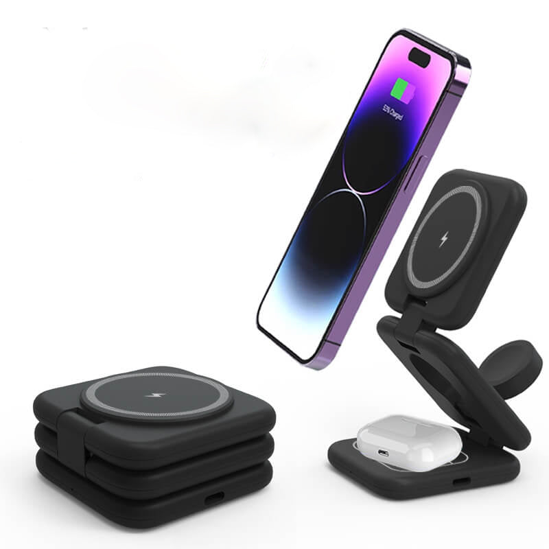 3 in 1 Foldable Magnetic Wireless Charger Stand