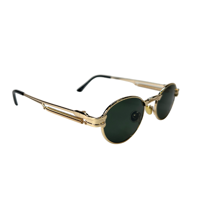 Vintage Oval Sunglasses - Gold Black