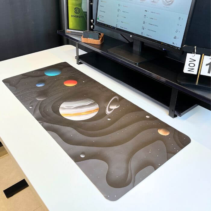 Printed Leather Desk Mat - Astro