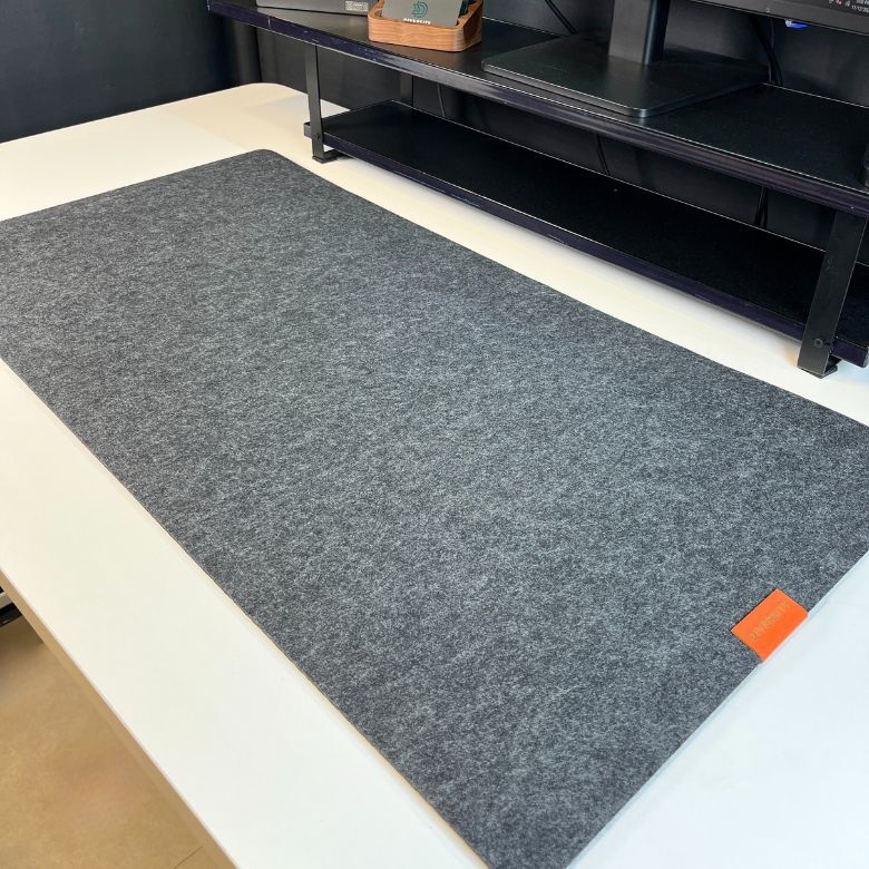 Felt Wool Computer Desk Mat - Medium Grey