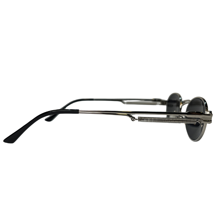 Vintage Oval Sunglasses - Silver Black