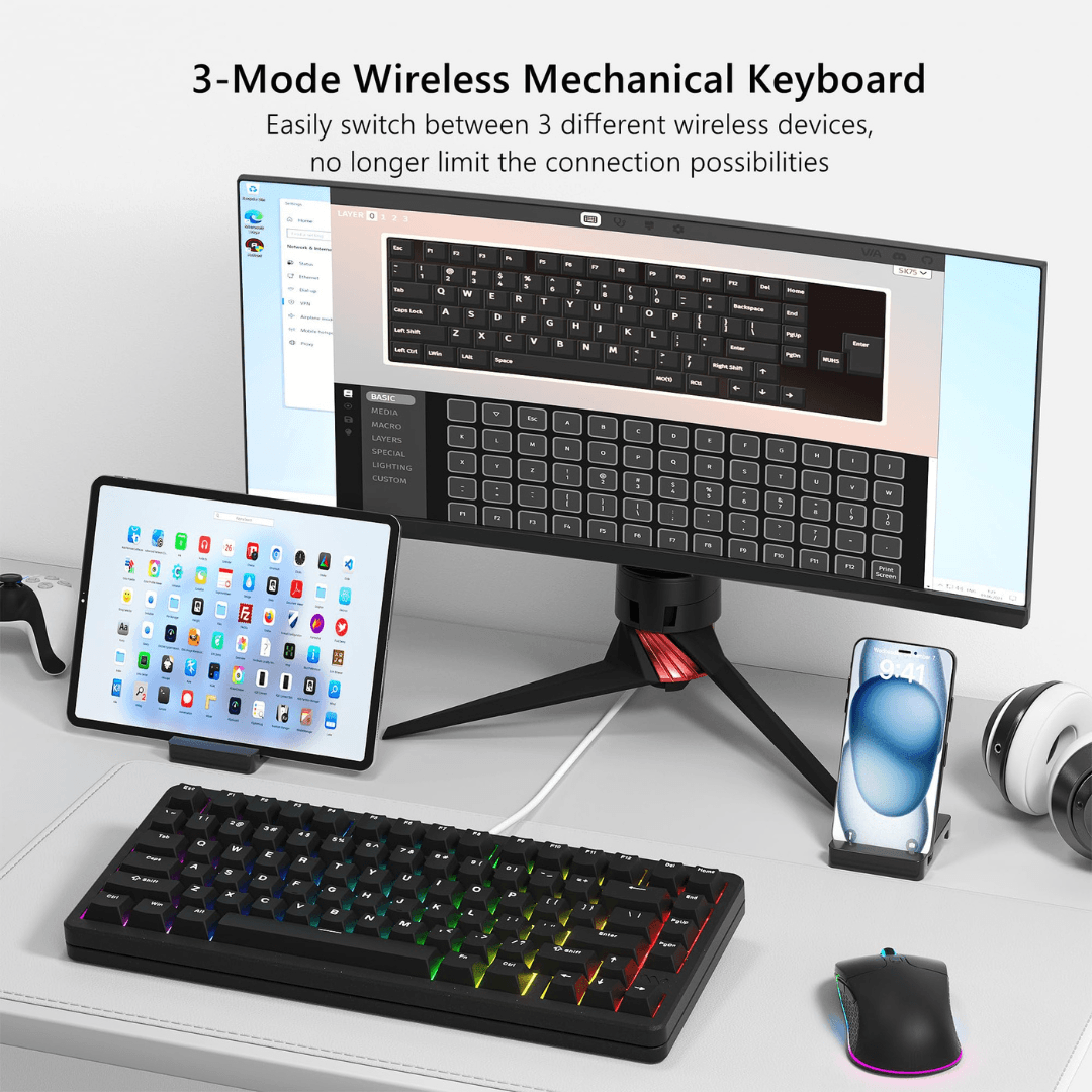 WOMIER SK75 75% VIA Support Wireless Aluminum Custom Keyboard
