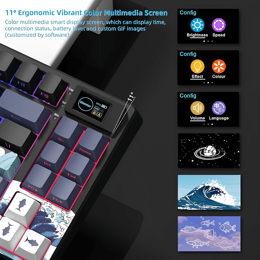 WOMIER SK80 Pro 75% Wireless Mechanical Keyboard with Multimedia Display