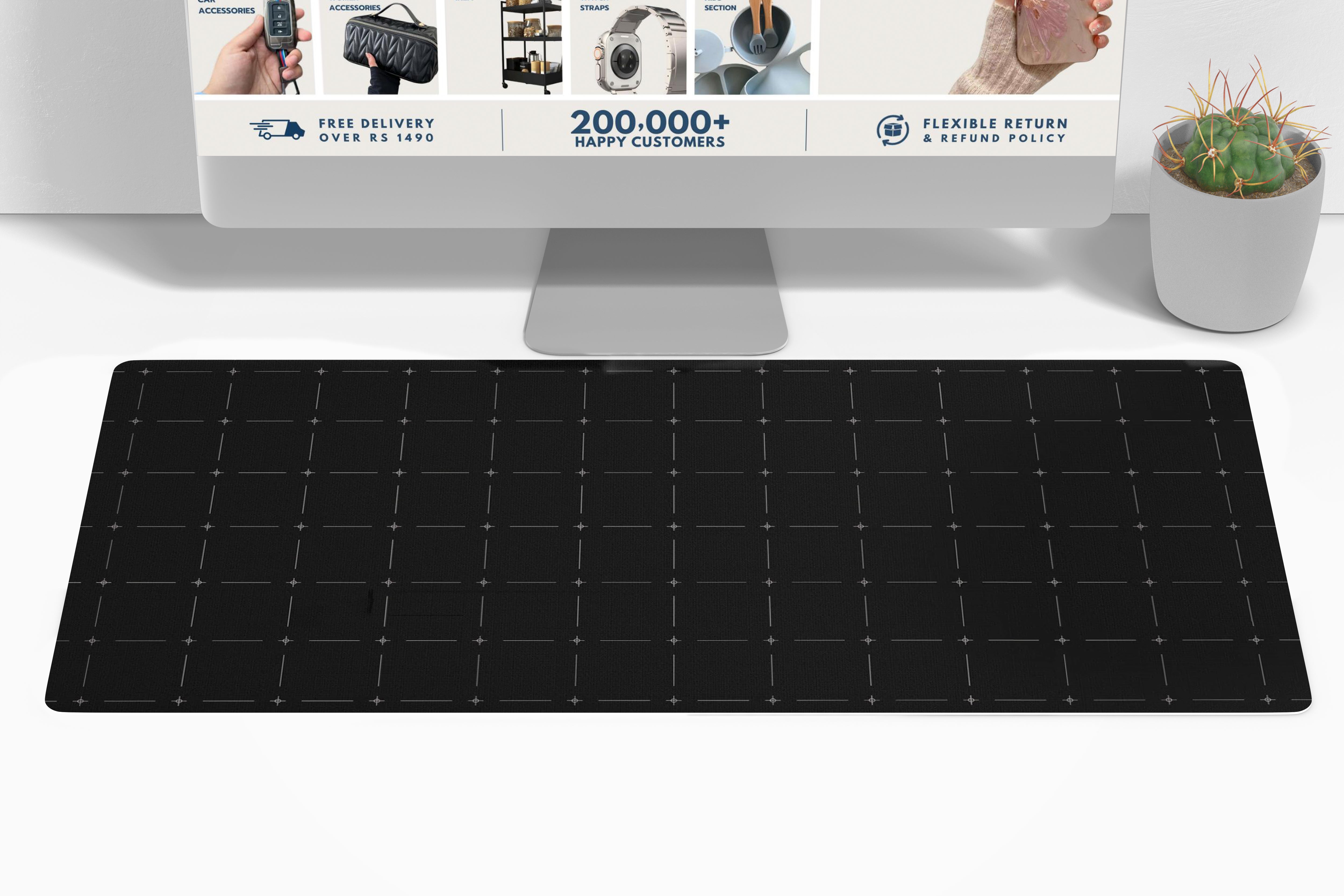 Printed Leather Desk Mat - Starry