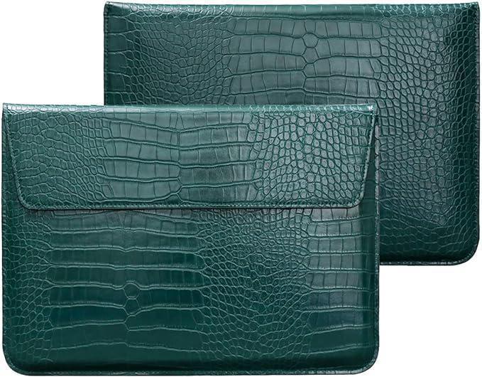 Crocodile Textured Leather Laptop Sleeve-DIVERSITY
