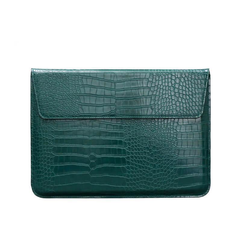 Crocodile Textured Leather Laptop Sleeve-DIVERSITY