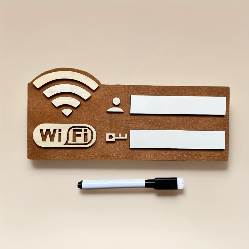 Wooden WiFi Password Wall Mounted Sign