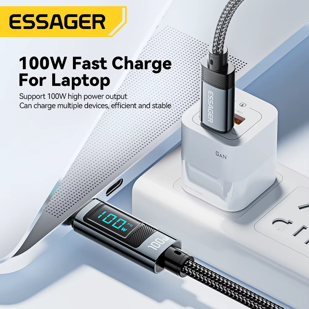 Essager LED 100W Fast Charging Cable (Type C to C)