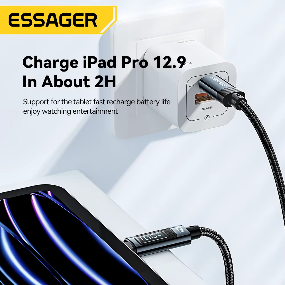 Essager LED 100W Fast Charging Cable (Type C to C)