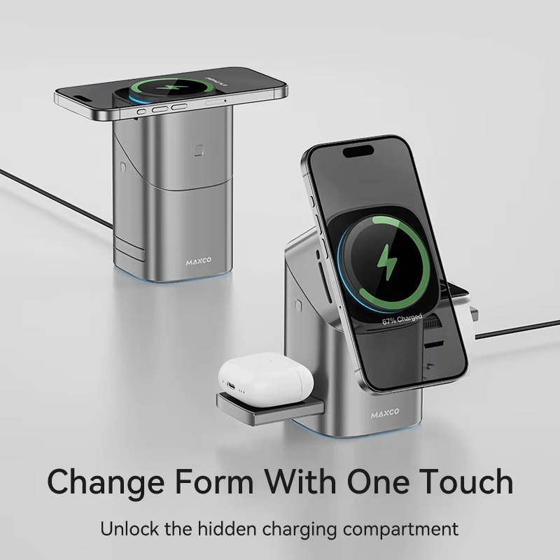 MAXCO 3 in 1 Rotating Wireless Charger - MW15
