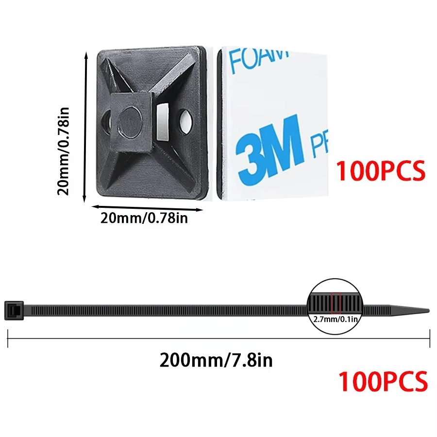 Self Adhesive Cable Zip Tie Mounts