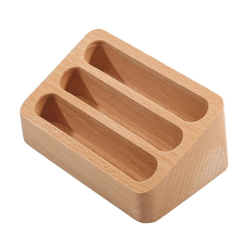 Wooden Multi-Slot Business Card Holder