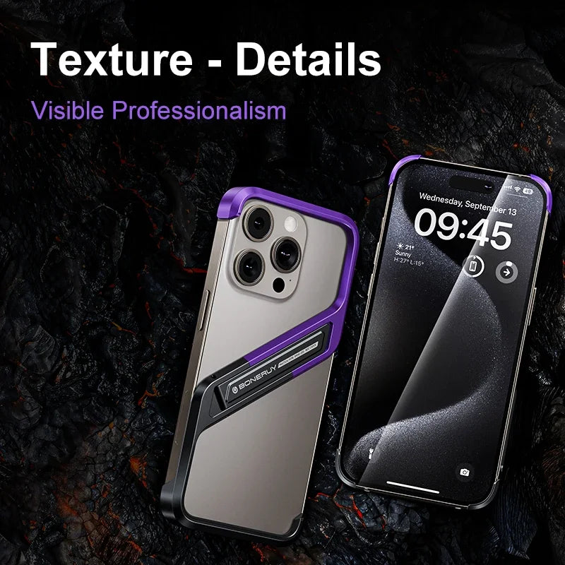 Rimless Z-Shaped Ultra Thin iPhone Case With Stand