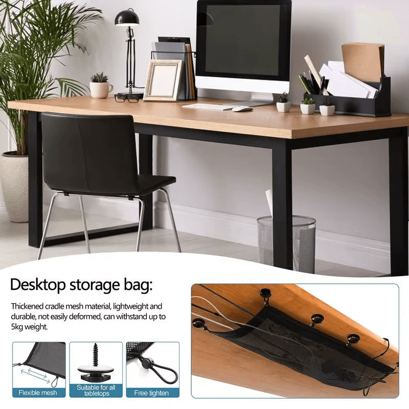 Under-Desk Mesh Cable Management Net