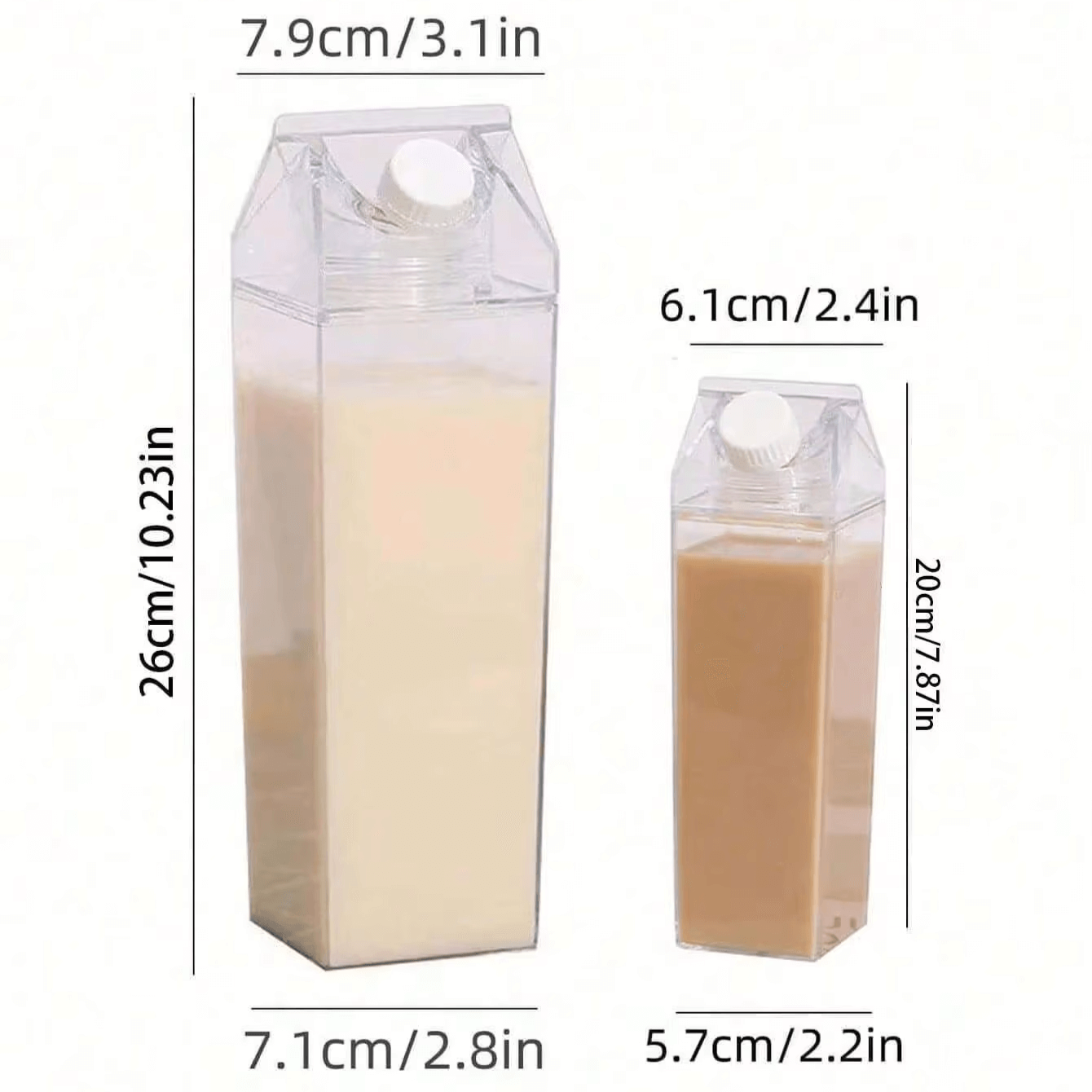 Milk Carton Design Acrylic Water Bottle