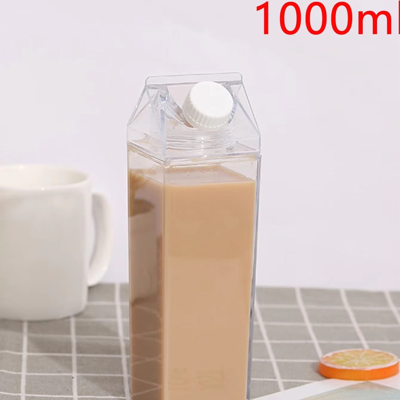 Milk Carton Design Acrylic Water Bottle