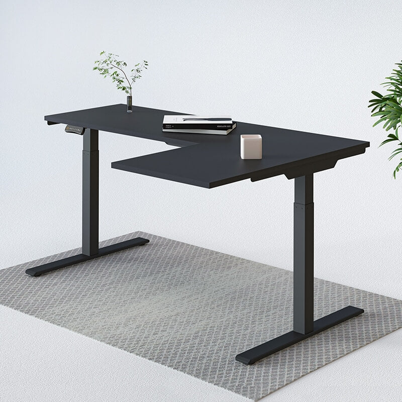 FlexiSpot E1L - Dual Motor L‑Shaped Standing Desk With Black Frame