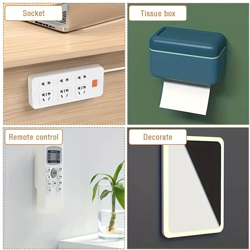 Ultra-Strong Self-Adhesive Wall Mount Socket Strip