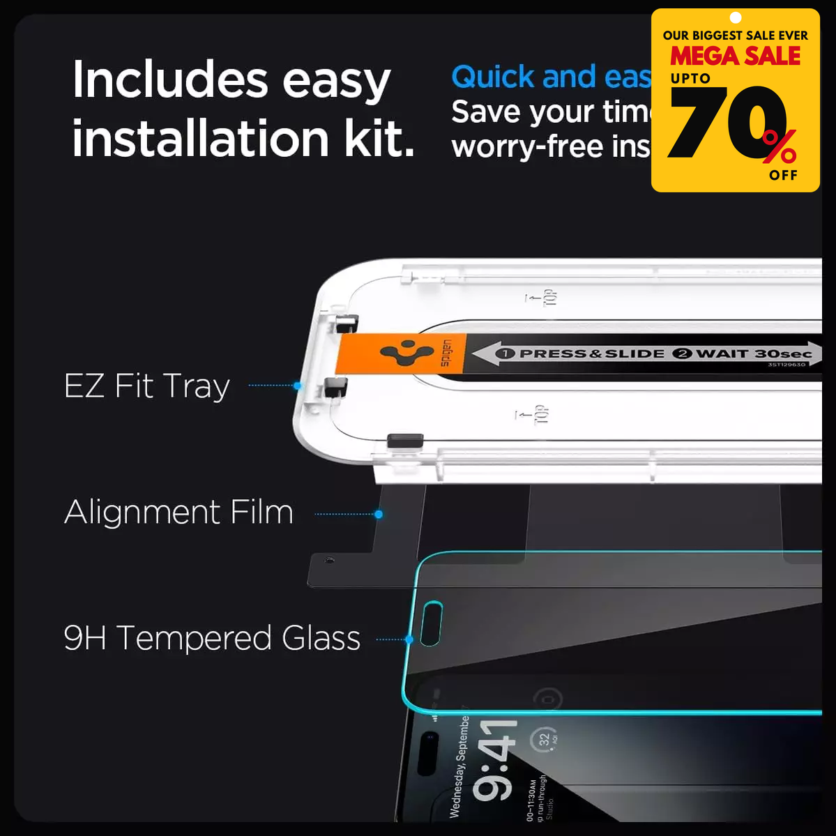 Spigen iPhone Screen Protector with Applicator-DIVERSITY