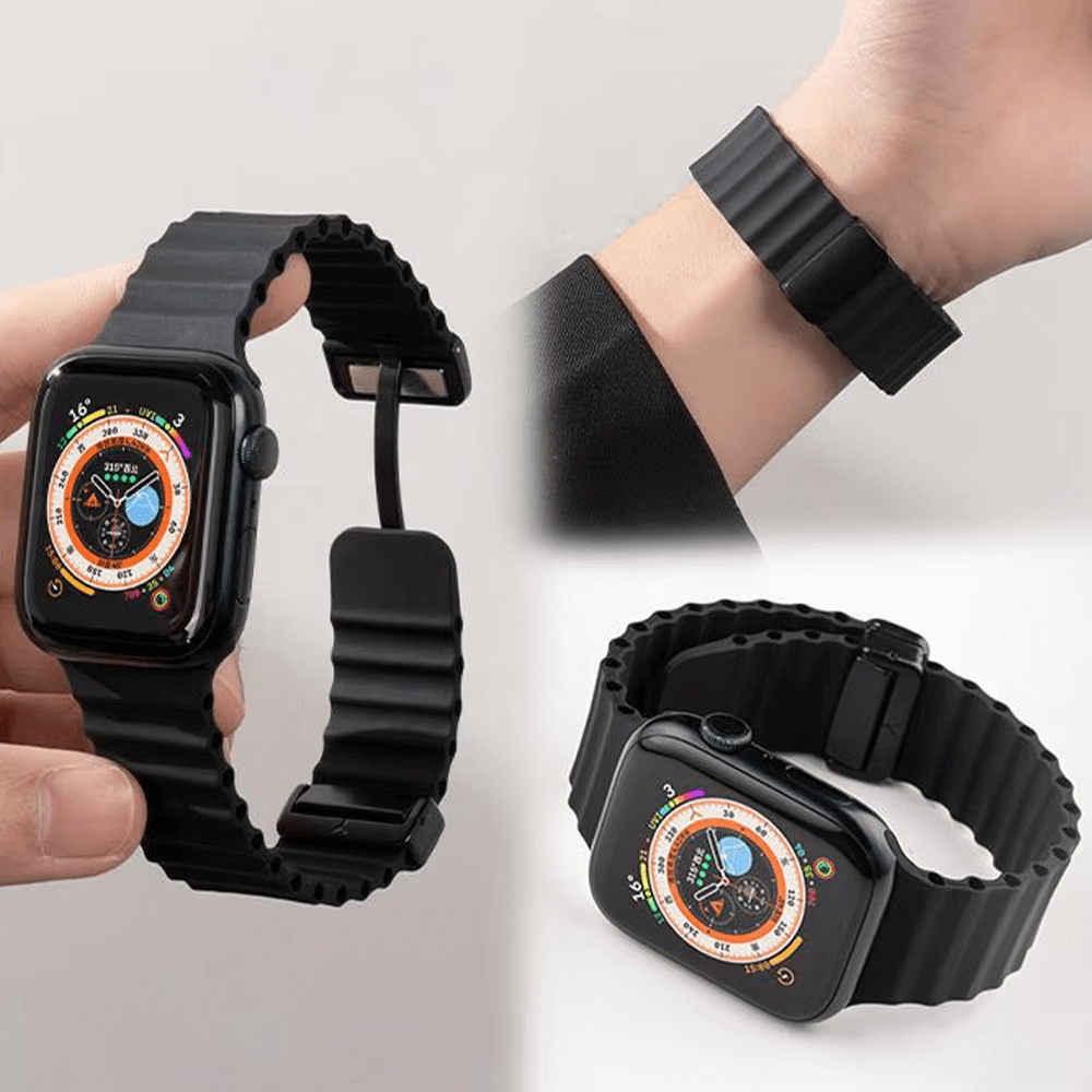 Ocean Magnetic Silicone Strap For Apple Watch - Grey