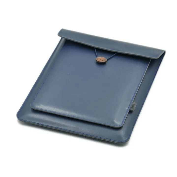 Modern Faux Leather Laptop Sleeve - Blue