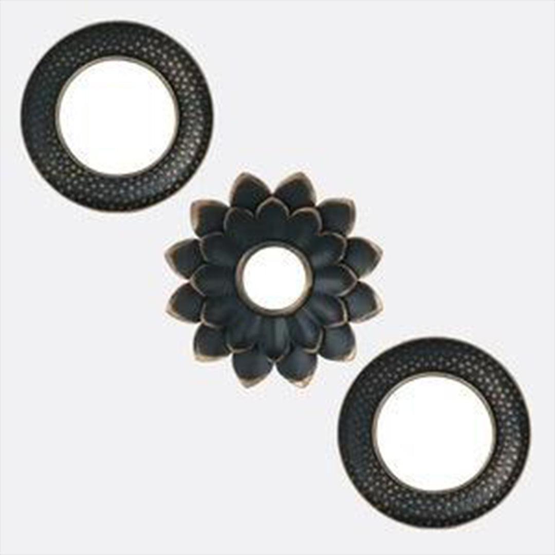 Black Circle Mirror Set 3 PCS