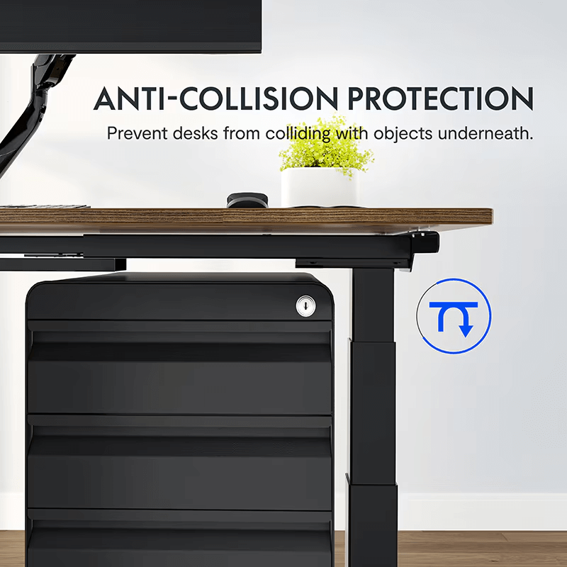 FlexiSpot E7 - Dual Motor Premium Standing Desk With Black Frame - Pure Frost