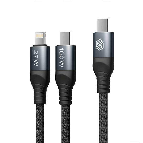 NILLKIN DualPower 2 in 1 Charging Cable Type-C to Type-C 100W & Lightning 27W