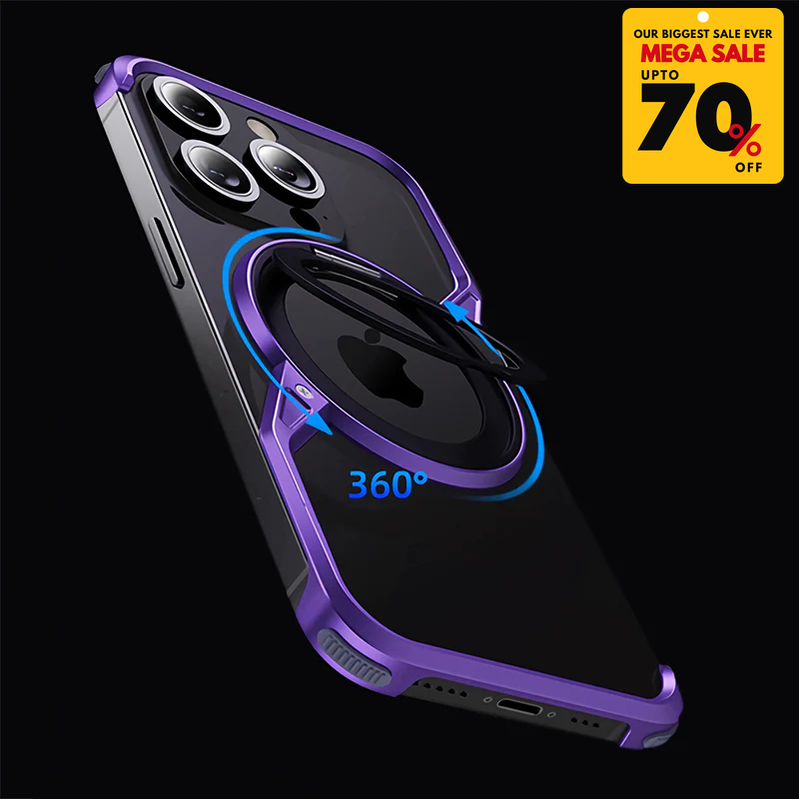 UltraThin Z-Shaped iPhone Case With Rotatable Ring Stand